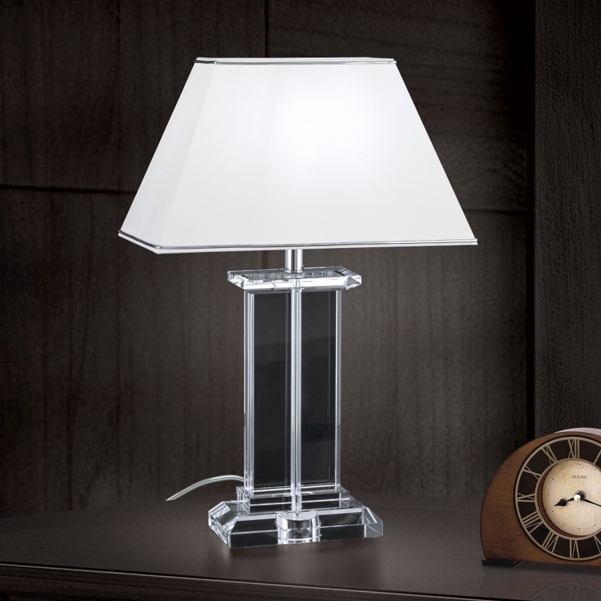 Kristalna stolna lampa VERONIQUE 1xE27/60W/230V bijela/prozirna