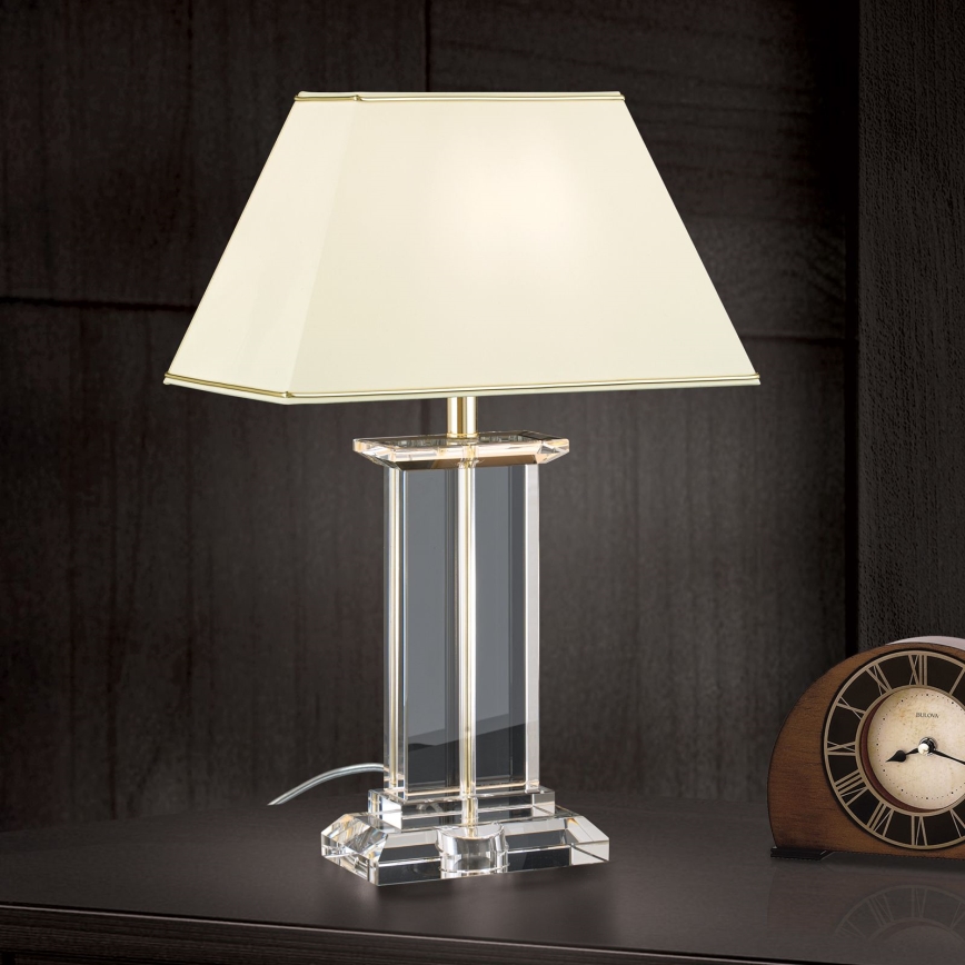 Kristalna stolna lampa VERONIQUE 1xE27/60W/230V krem/prozirna