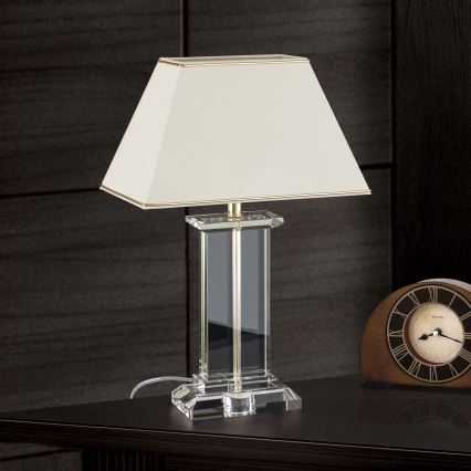 Kristalna stolna lampa VERONIQUE 1xE27/60W/230V krem/prozirna