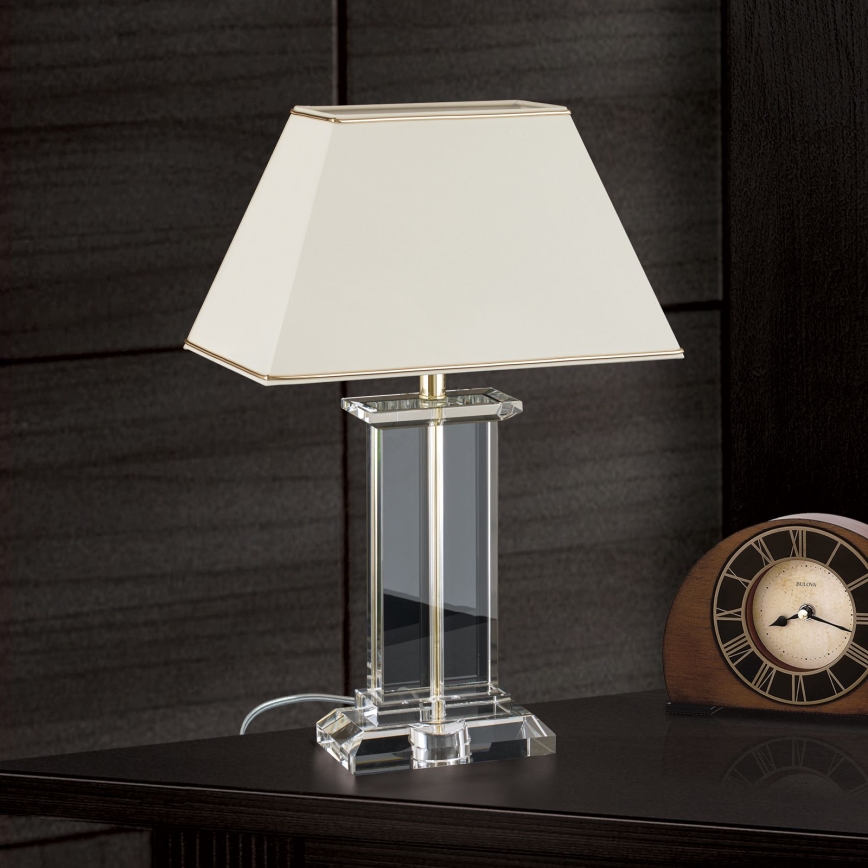 Kristalna stolna lampa VERONIQUE 1xE27/60W/230V krem/prozirna