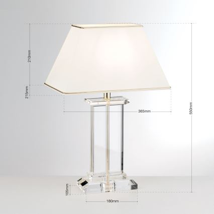 Kristalna stolna lampa VERONIQUE 1xE27/60W/230V krem/prozirna
