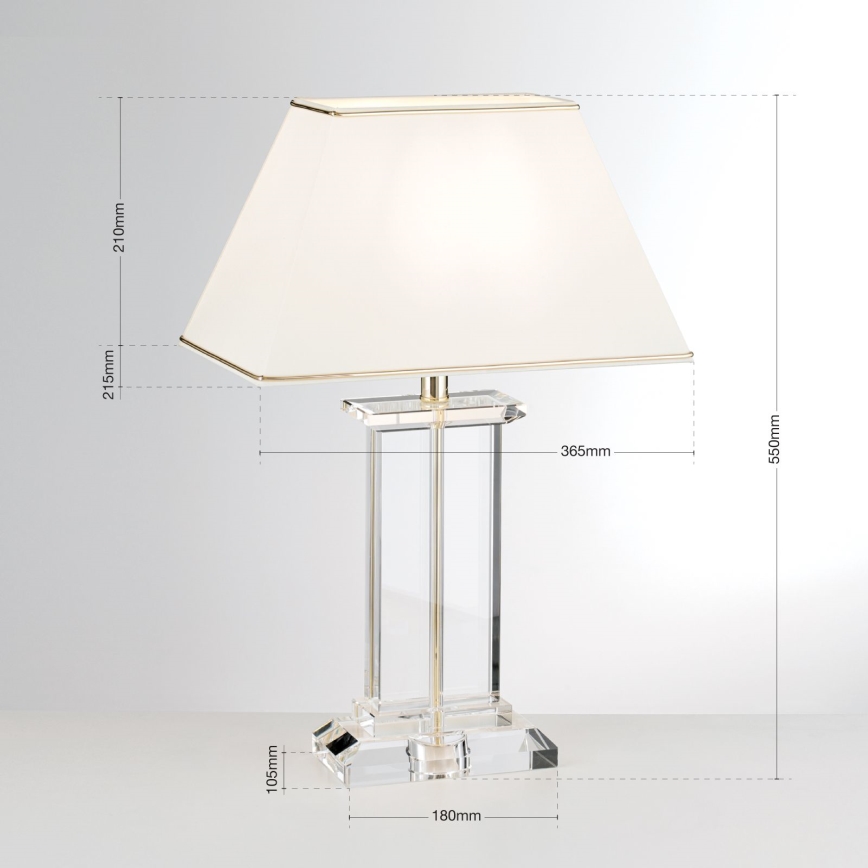 Kristalna stolna lampa VERONIQUE 1xE27/60W/230V krem/prozirna