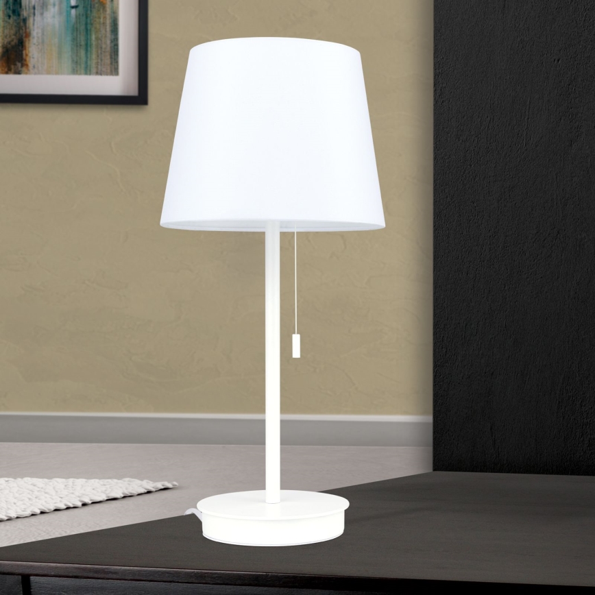 Stolna lampa s USB portom LUDWIG 1xE27/40W/230V 50 cm bijela