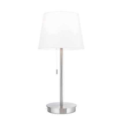 Stolna lampa s USB portom LUDWIG 1xE27/40W/230V 50 cm bijela/mat krom