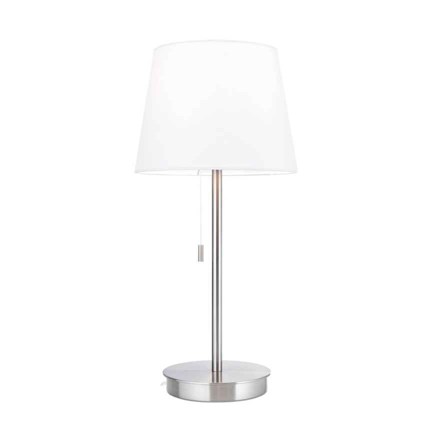 Stolna lampa s USB portom LUDWIG 1xE27/40W/230V 50 cm bijela/mat krom