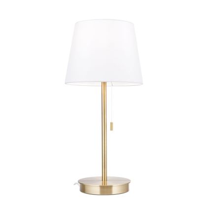 Stolna lampa s USB portom LUDWIG 1xE27/40W/230V 50 cm bijela/zlatna