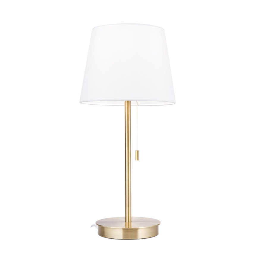 Stolna lampa s USB portom LUDWIG 1xE27/40W/230V 50 cm bijela/zlatna