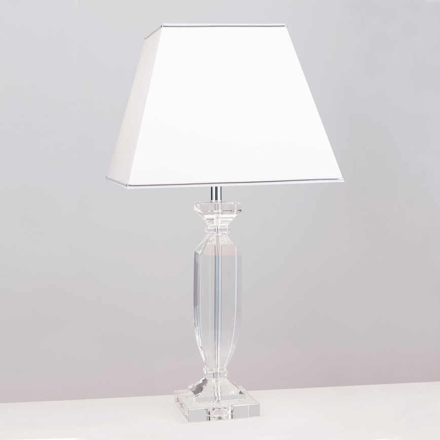 Kristalna stolna lampa POKAL 1xE27/60W/230V bijela/prozirna