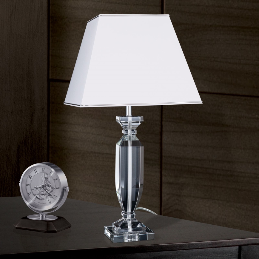 Kristalna stolna lampa POKAL 1xE27/60W/230V bijela/prozirna