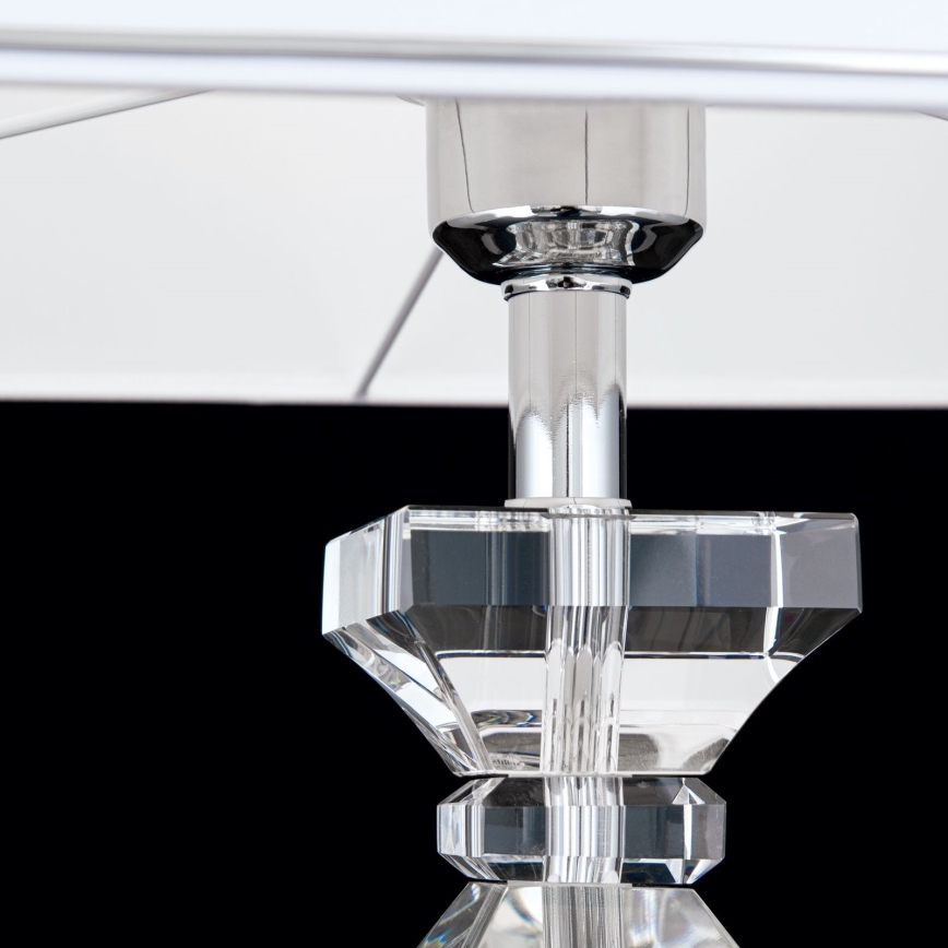 Kristalna stolna lampa POKAL 1xE27/60W/230V bijela/prozirna