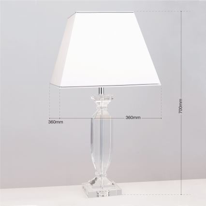 Kristalna stolna lampa POKAL 1xE27/60W/230V bijela/prozirna