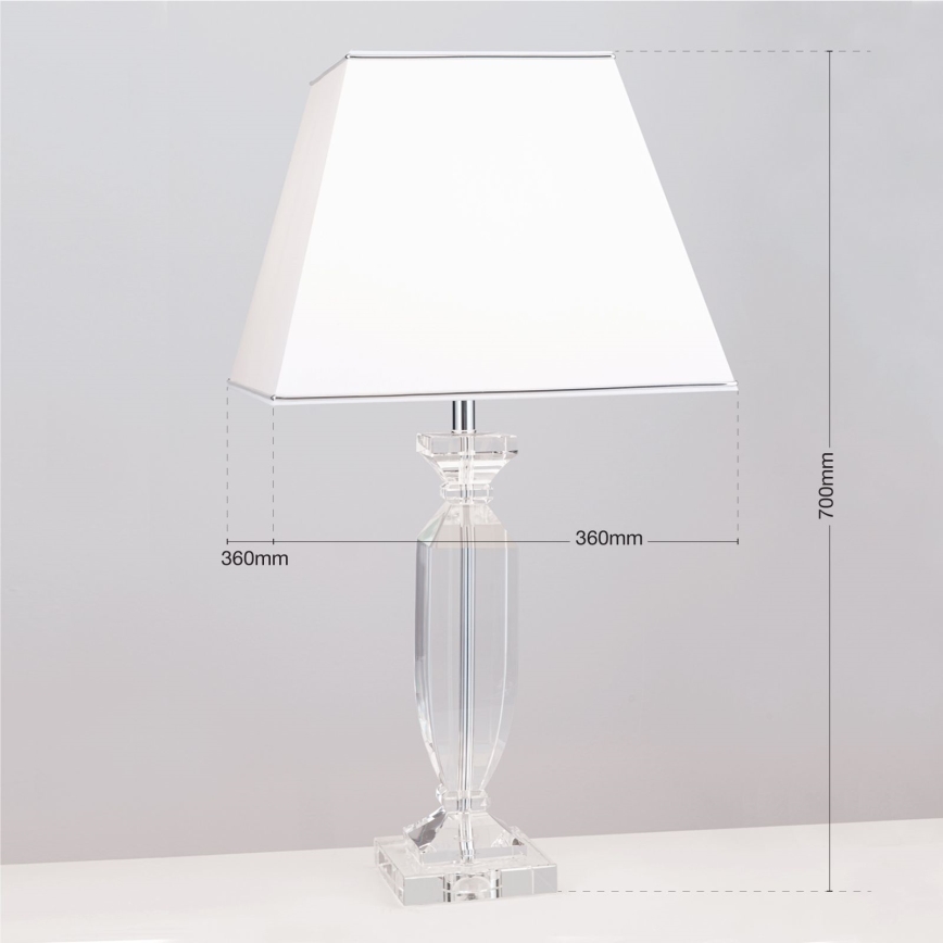 Kristalna stolna lampa POKAL 1xE27/60W/230V bijela/prozirna