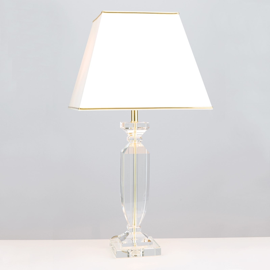 Kristalna stolna lampa POKAL 1xE27/60W/230V krem/prozirna
