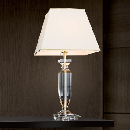 Kristalna stolna lampa POKAL 1xE27/60W/230V krem/prozirna