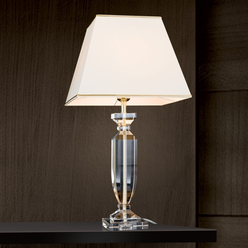 Kristalna stolna lampa POKAL 1xE27/60W/230V krem/prozirna