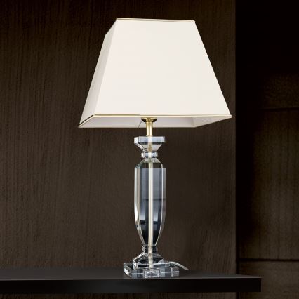 Kristalna stolna lampa POKAL 1xE27/60W/230V krem/prozirna
