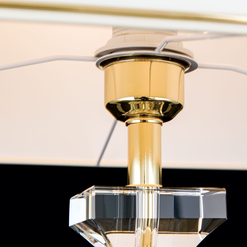 Kristalna stolna lampa POKAL 1xE27/60W/230V krem/prozirna