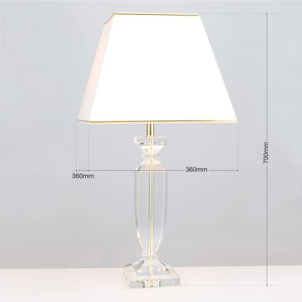 Kristalna stolna lampa POKAL 1xE27/60W/230V krem/prozirna