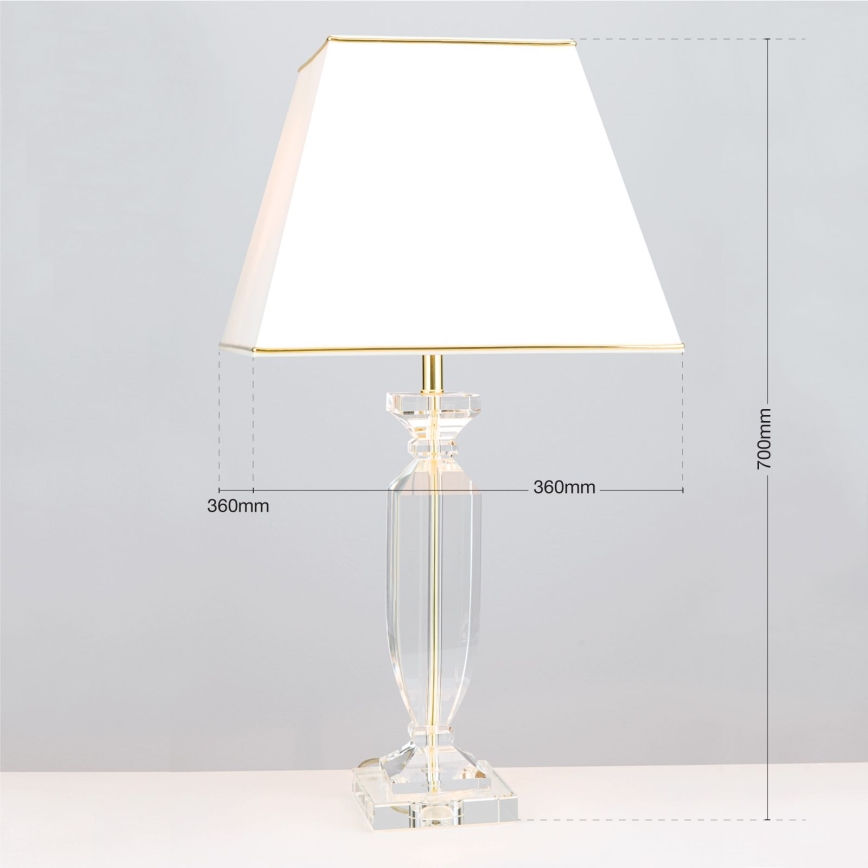 Kristalna stolna lampa POKAL 1xE27/60W/230V krem/prozirna