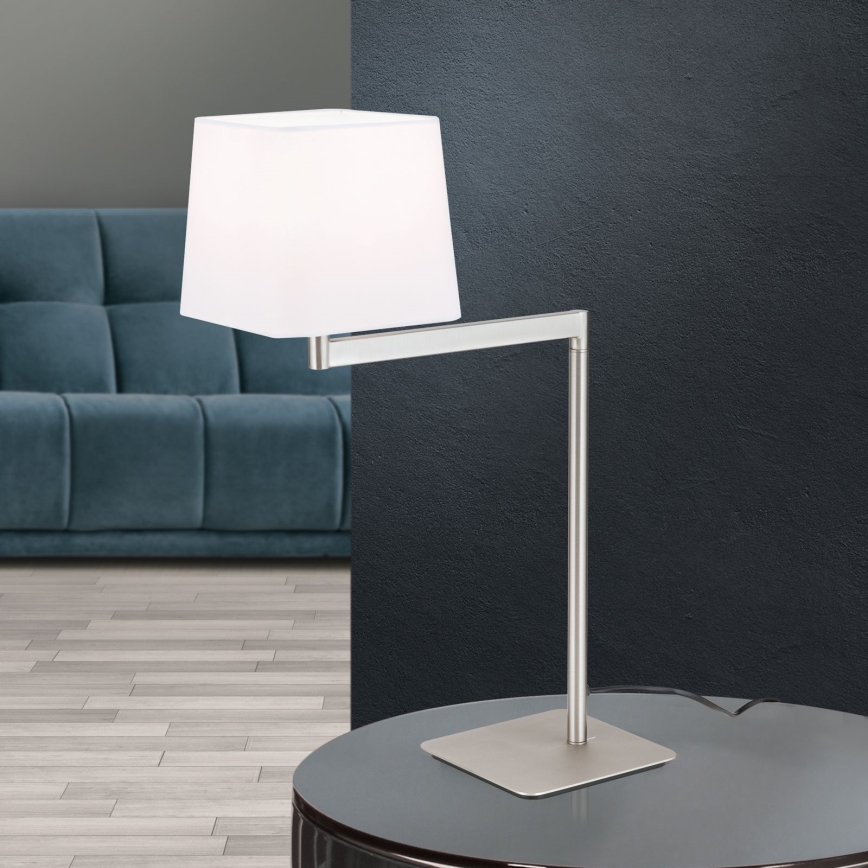 Stolna lampa CARLTON 1xE27/40W/230V bijela/mat krom