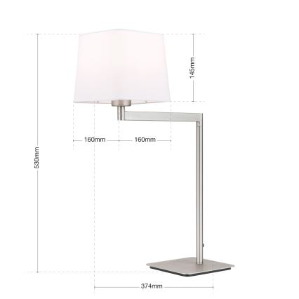 Stolna lampa CARLTON 1xE27/40W/230V bijela/mat krom