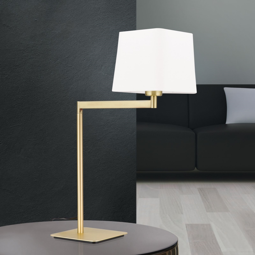 Stolna lampa CARLTON 1xE27/40W/230V bijela/zlatna
