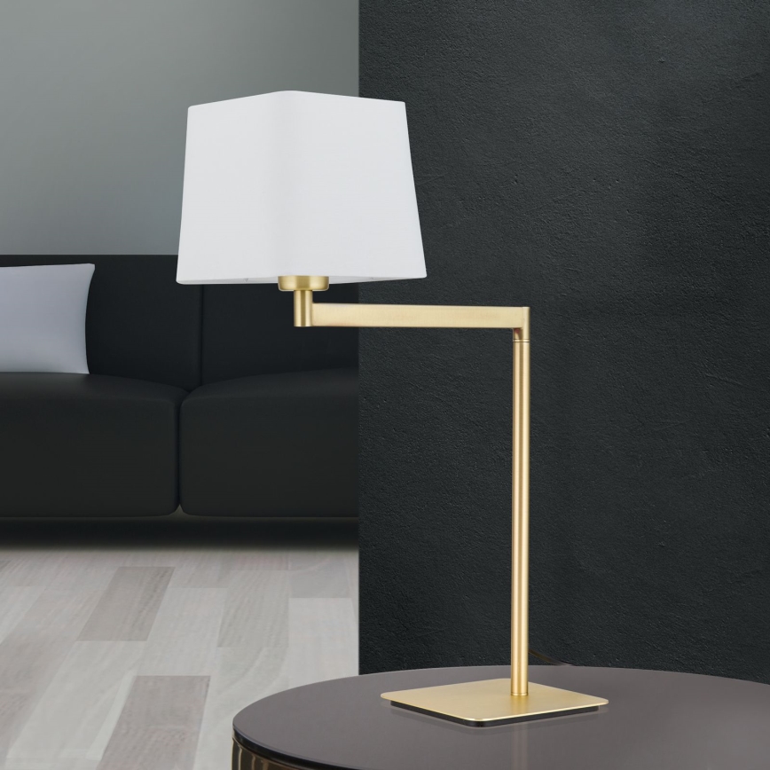 Stolna lampa CARLTON 1xE27/40W/230V bijela/zlatna