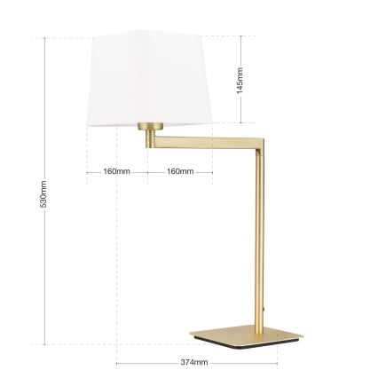 Stolna lampa CARLTON 1xE27/40W/230V bijela/zlatna
