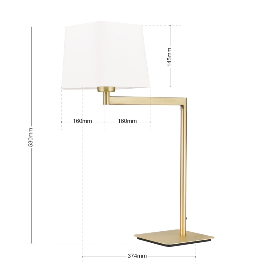 Stolna lampa CARLTON 1xE27/40W/230V bijela/zlatna
