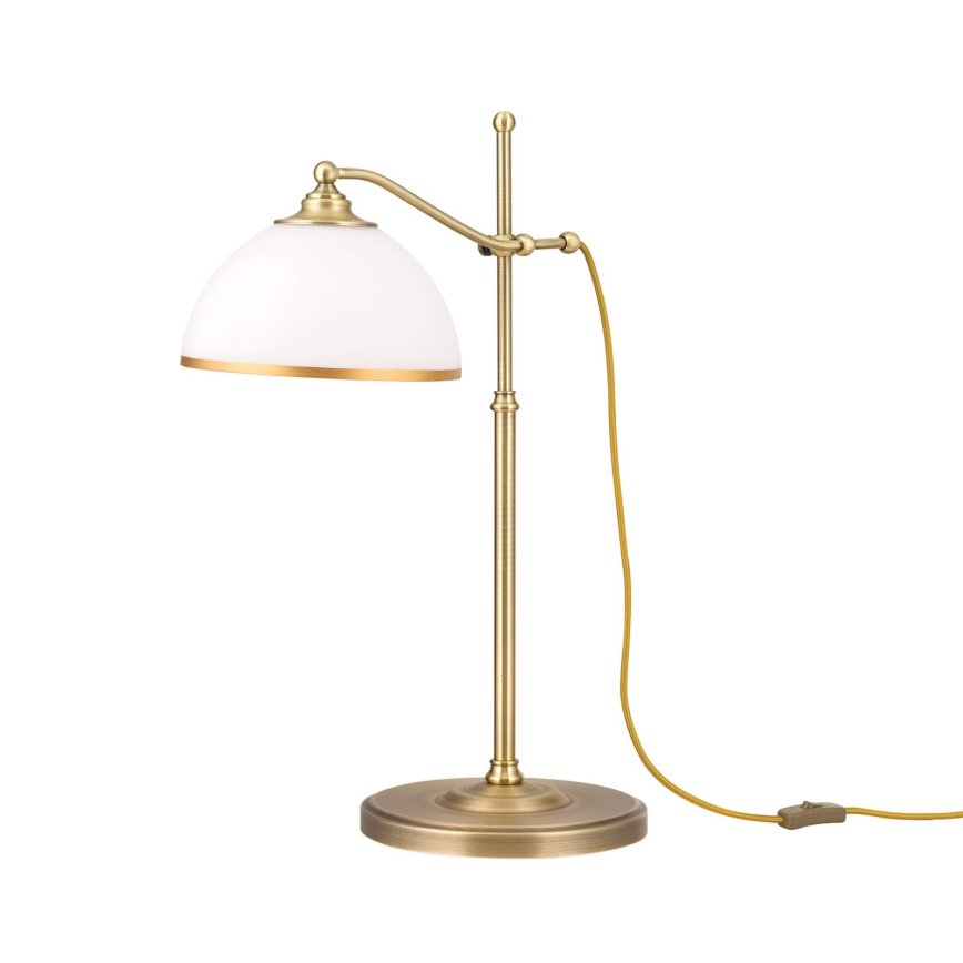 Stolna lampa OLD LAMP 1xE27/40W/230V 65 cm bijela/mesing