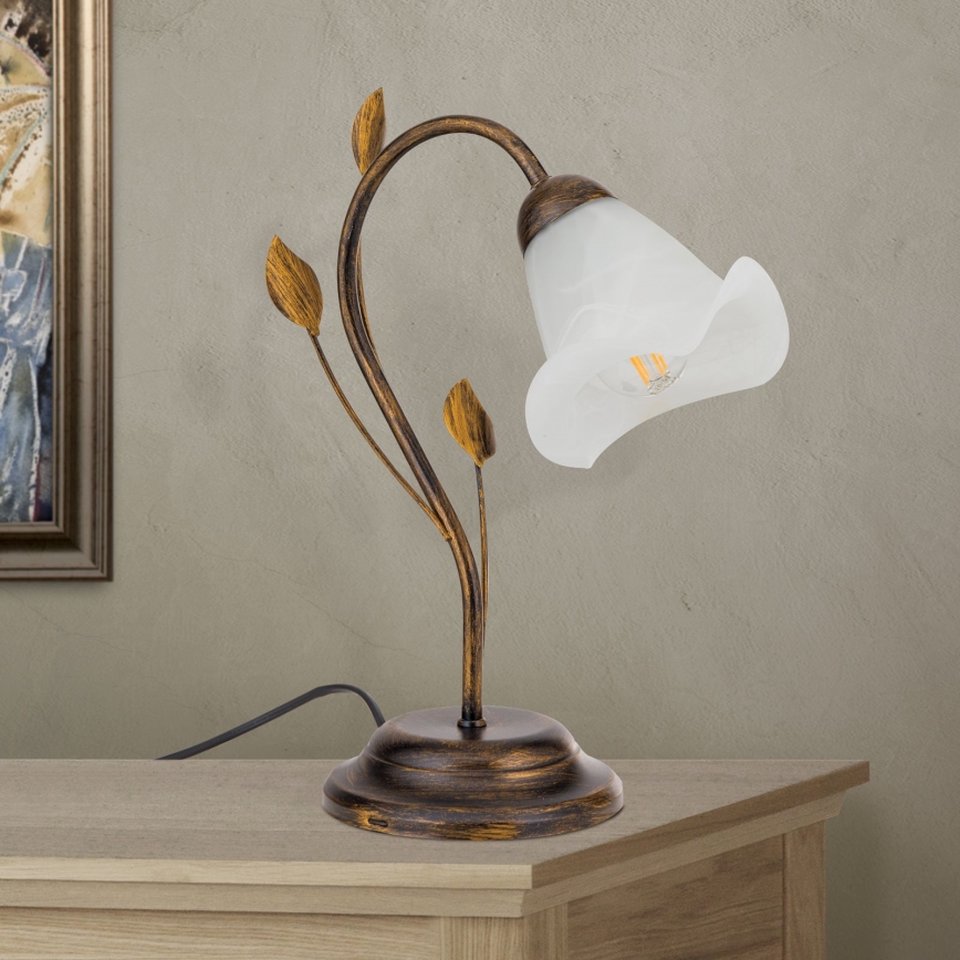 Stolna lampa SISI 1xE14/40W/230V bronca/patina