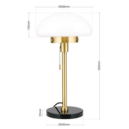 Stolna lampa SPARTA 1xE27/40W/230V zlatna/crna