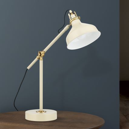 Stolna lampa SCHILLER 1xE27/40W/230V krem/bronca