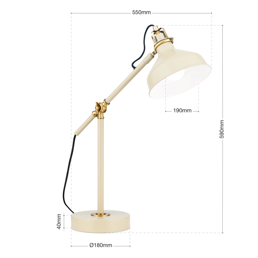 Stolna lampa SCHILLER 1xE27/40W/230V krem/bronca