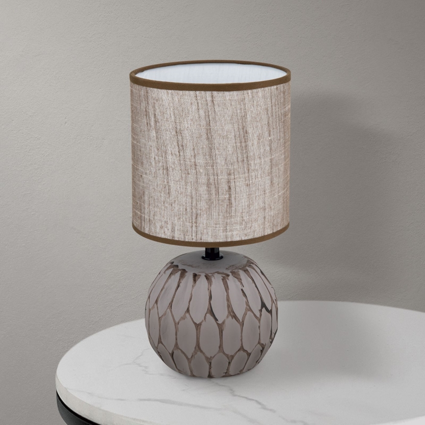 Stolna lampa PINIA 1xE14/25W/230V keramika bež/siva