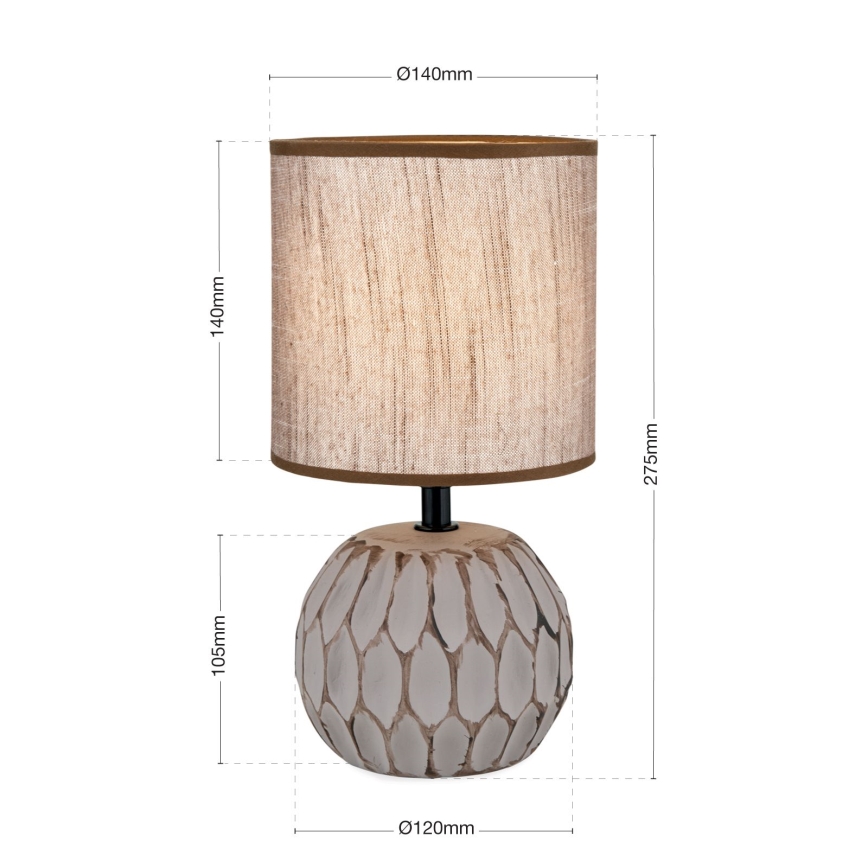 Stolna lampa PINIA 1xE14/25W/230V keramika bež/siva