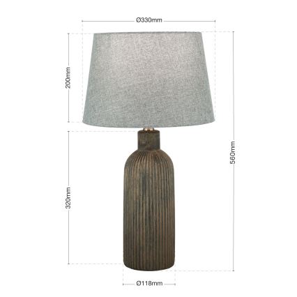 Stolna lampa ORCHID 1xE27/40W/230V keramika smeđa/siva