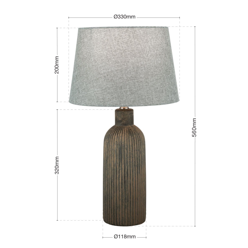 Stolna lampa ORCHID 1xE27/40W/230V keramika smeđa/siva