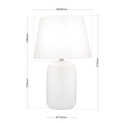 Stolna lampa CORAL 1xE27/40W/230V keramika/bijela