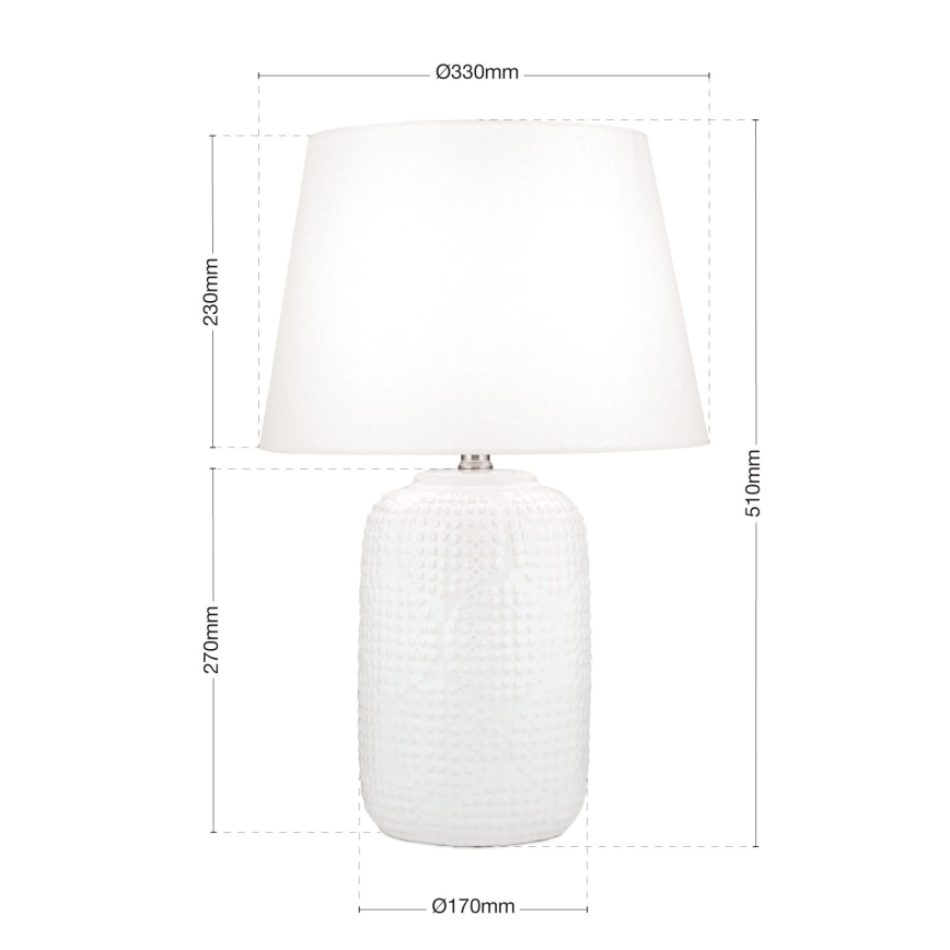 Stolna lampa CORAL 1xE27/40W/230V keramika/bijela