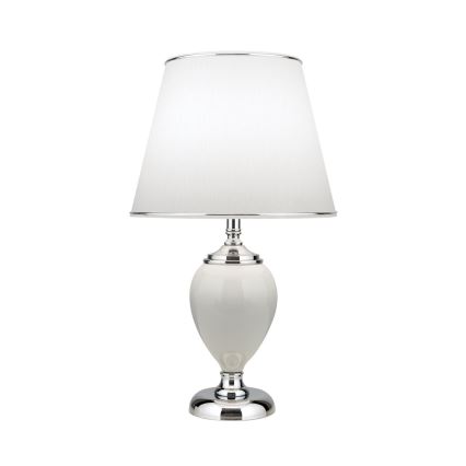 Stolna lampa OVUM 1xE27/40W/230V 48 cm keramika bijela/sjajni krom