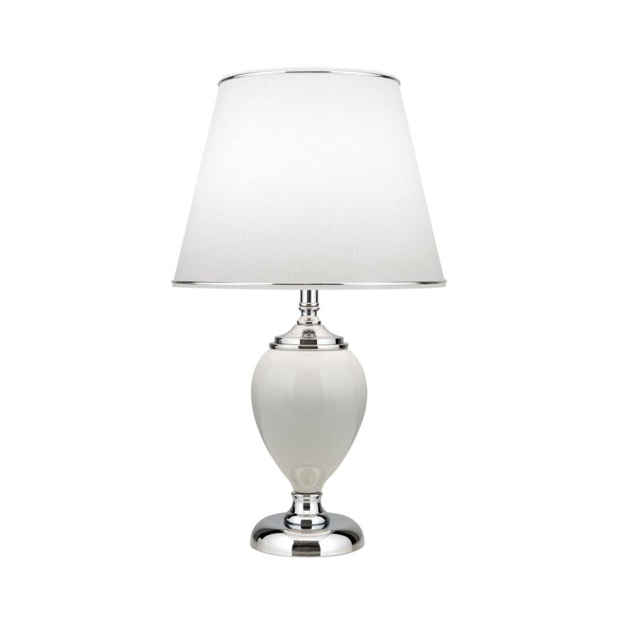Stolna lampa OVUM 1xE27/40W/230V 48 cm keramika bijela/sjajni krom