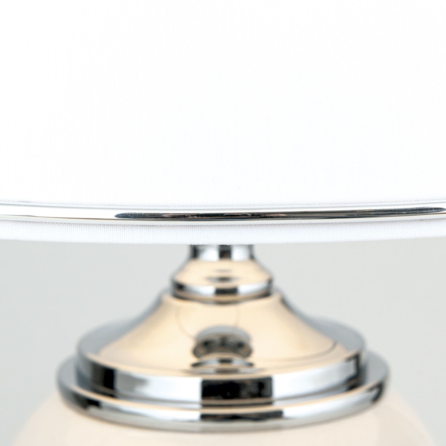 Stolna lampa OVUM 1xE27/40W/230V 48 cm keramika bijela/sjajni krom