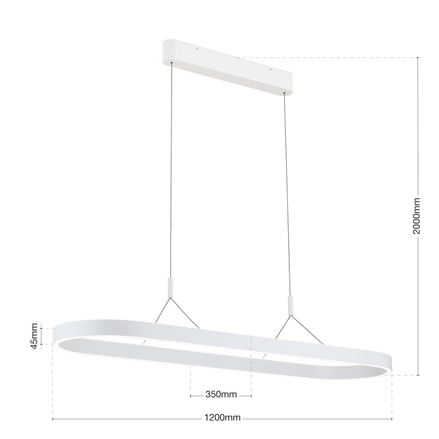 LED luster na sajli CARRARA LED/80W/230V 2700/3000/4000K bijela