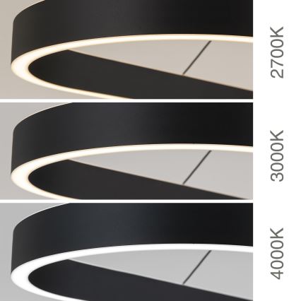 LED luster na sajli CARRARA LED/80W/230V 2700/3000/4000K crna