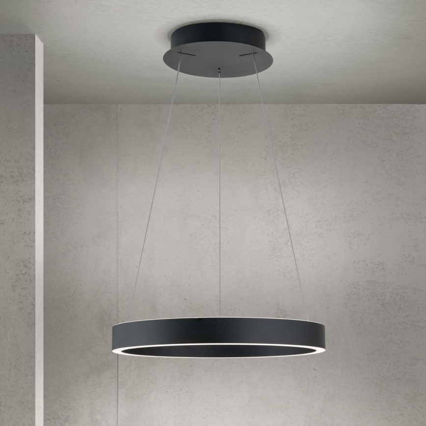 LED luster na sajli s funkcijom prigušivanja KOLK LED/40W/230V 2700/3000/4000K promjer 40 cm crna