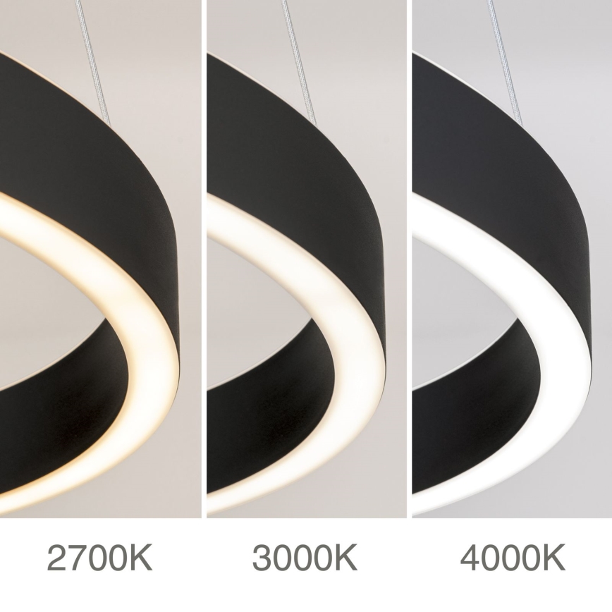 LED luster na sajli s funkcijom prigušivanja KOLK LED/40W/230V 2700/3000/4000K promjer 40 cm crna