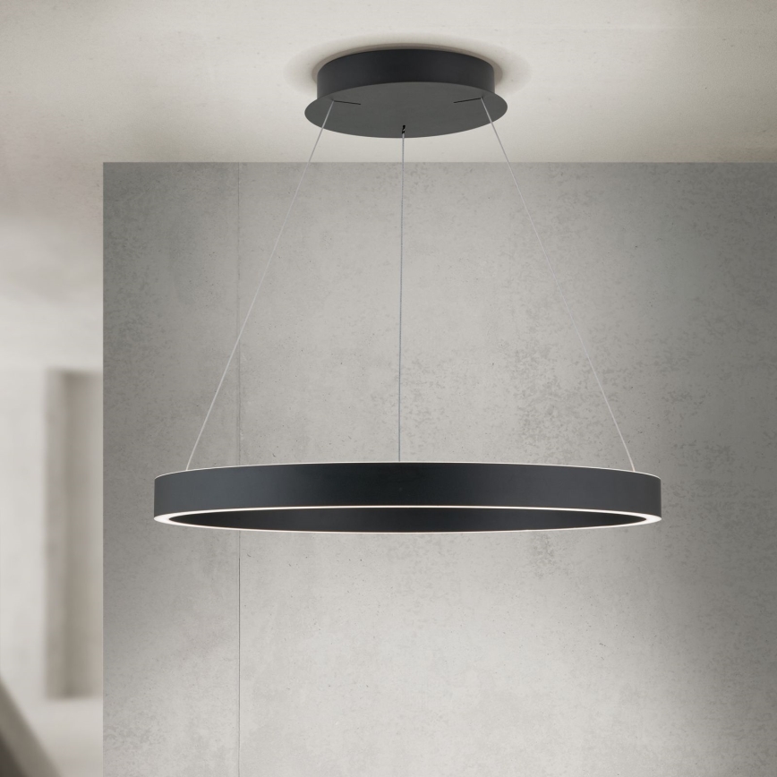 LED luster s mogućnošću prigušivanja na sajli KOLK LED/60W/230V 2700/3000/4000K Ø 60 cm crni