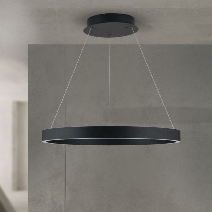 LED luster s mogućnošću prigušivanja na sajli KOLK LED/60W/230V 2700/3000/4000K Ø 60 cm crni