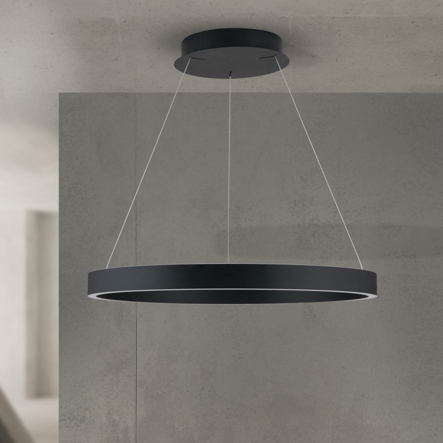LED luster s mogućnošću prigušivanja na sajli KOLK LED/60W/230V 2700/3000/4000K Ø 60 cm crni